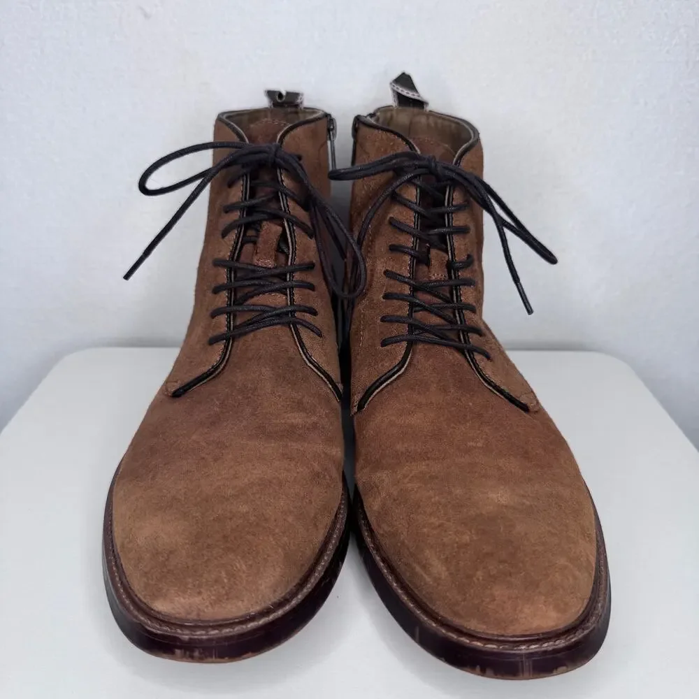 2020s ALDO Brown Suede Chukka Ankle Boots Men’s Size 12 Side Zip Lace Up